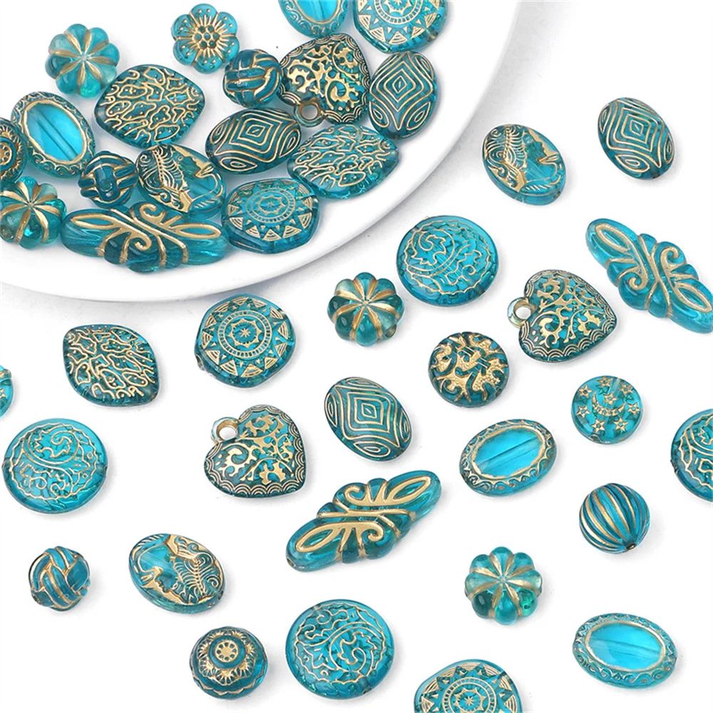 

Acrylic Baroque Retro Gold Oval Olive Wrinkle Flat Bead Pumpkin Bead Divider Diy Jewelry Earring Accessories