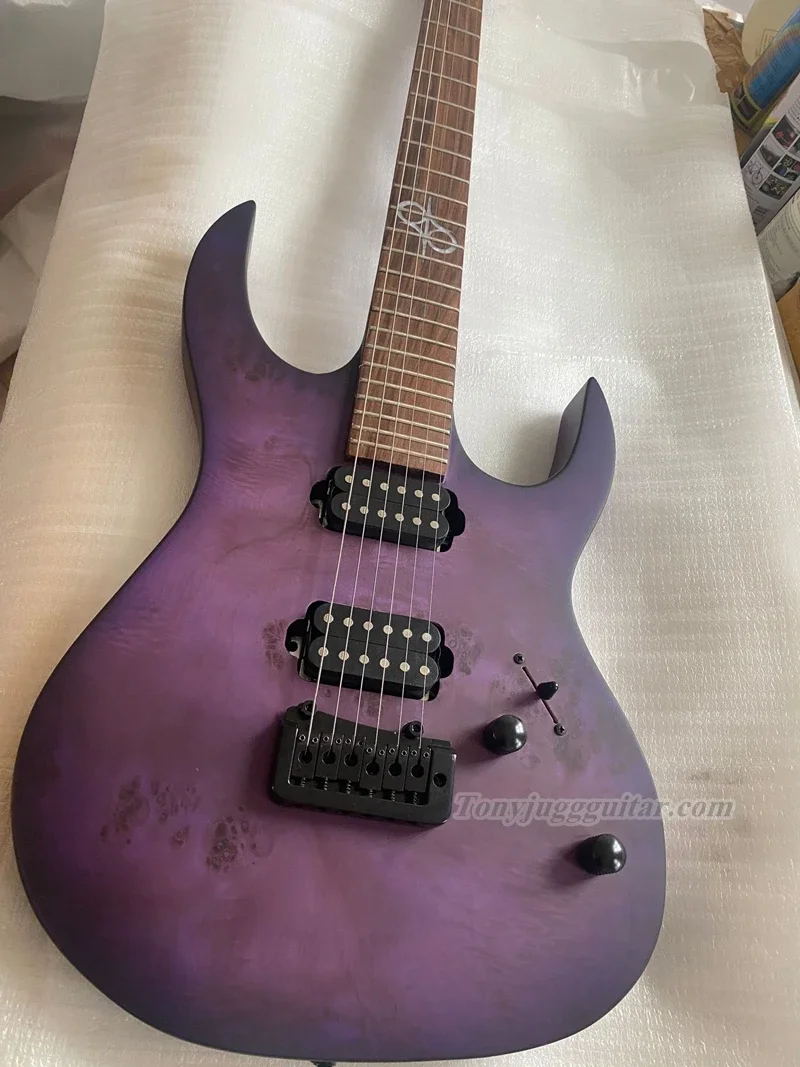 

Custom shop Purple Burst Matte 6-String Electric Guitar Neck Through Body, Black Hardware.