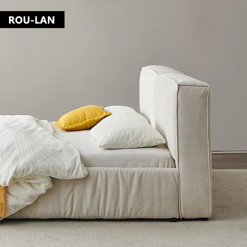 Cama de cuero suave minimalista Modern cama двойной роскошный с высоким качеством главный спальни
