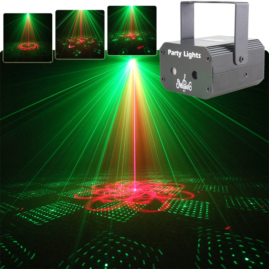 

MINI RG Laser 32 Patterns Projector Party Light DJ Dance Disco Bar Family Room Christmas Effect Stage Lamp Show Y11N8