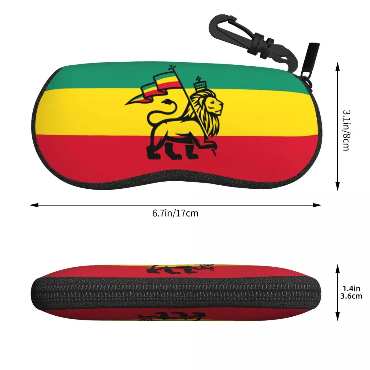 Изготовленный на заказ футляр для очков с флагом Ямайки Раста Джуда Лев