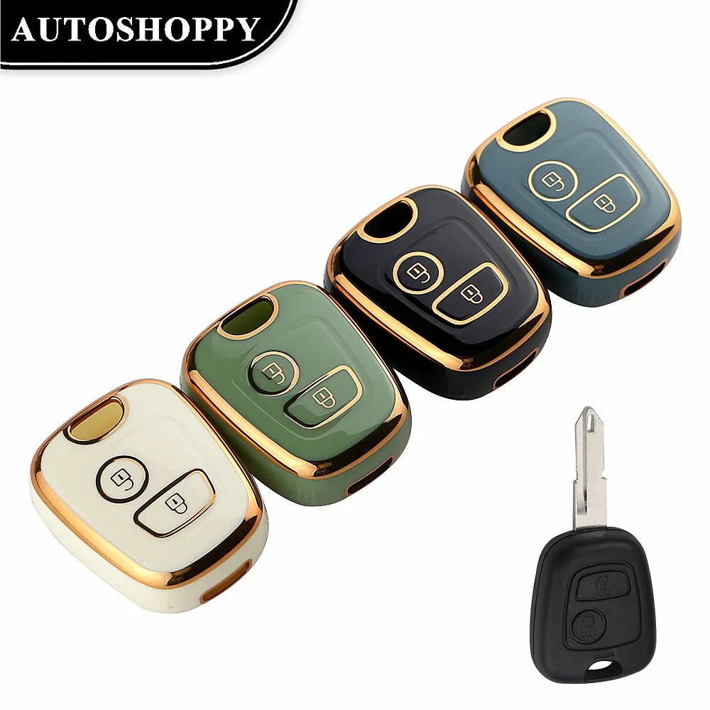 

2 Buttons TPU Car Key Cover Case for Peugeot 106 107 206 207 307 for Citroen C1 C2 C3 C4 XSARA PICASSO for Toyota AYGO Protector