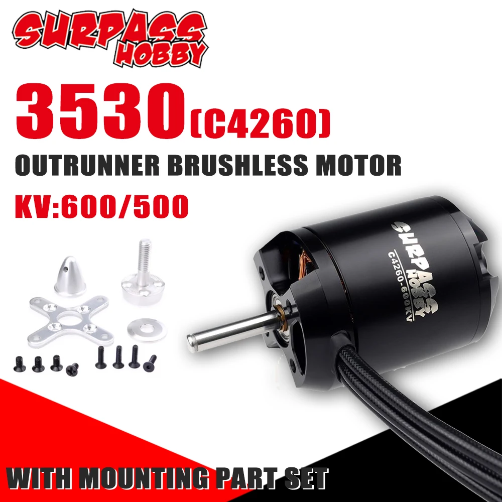 Surpass Hobby 3530 Бесщеточный мотор C4260 Outrunner 500kv 600kv 14Pole FPV для самолетов Aircraft Multicopters RC Plane Helicopter on.