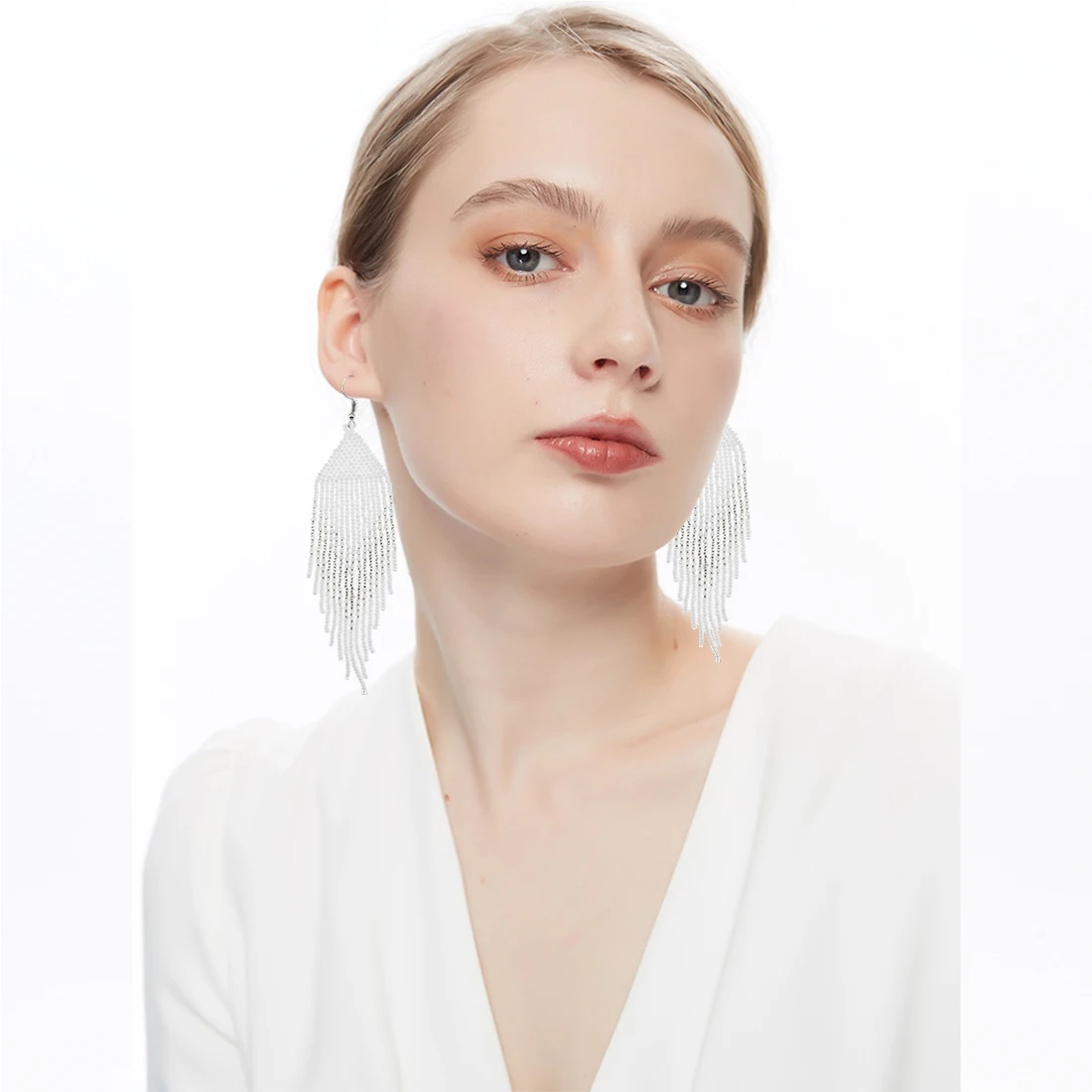 Большие эффектные серьги Kaseakia из бисера Длинные богемные ручной работы большие