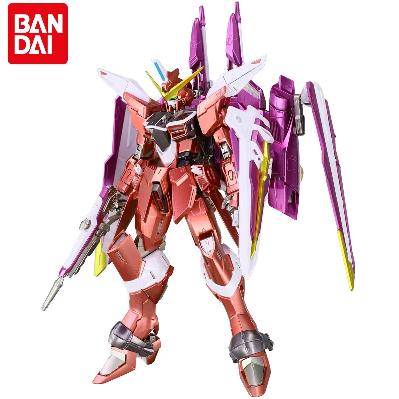 

Original Bandai Gundam Anime Figure MG 1/100 ZGMF-X09A Metal Coloring Justice Gundam Assembly Model Anime Action Figures Toys