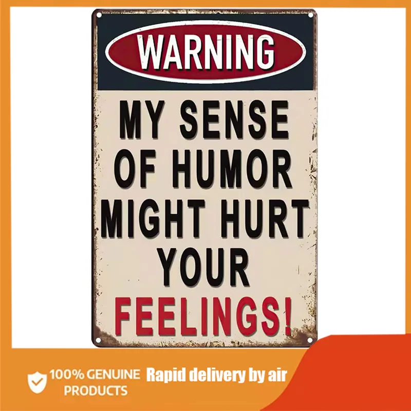 

Plaque Poster for Cafe Bar Pub Wall Decor Art Tin My Humor Might Hurt You Warning Tinplate,Man Cave Personalized Signs Home Sign