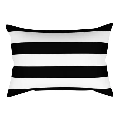 Полиэстер велюр черная белая полосатая наволочка 30x50 см