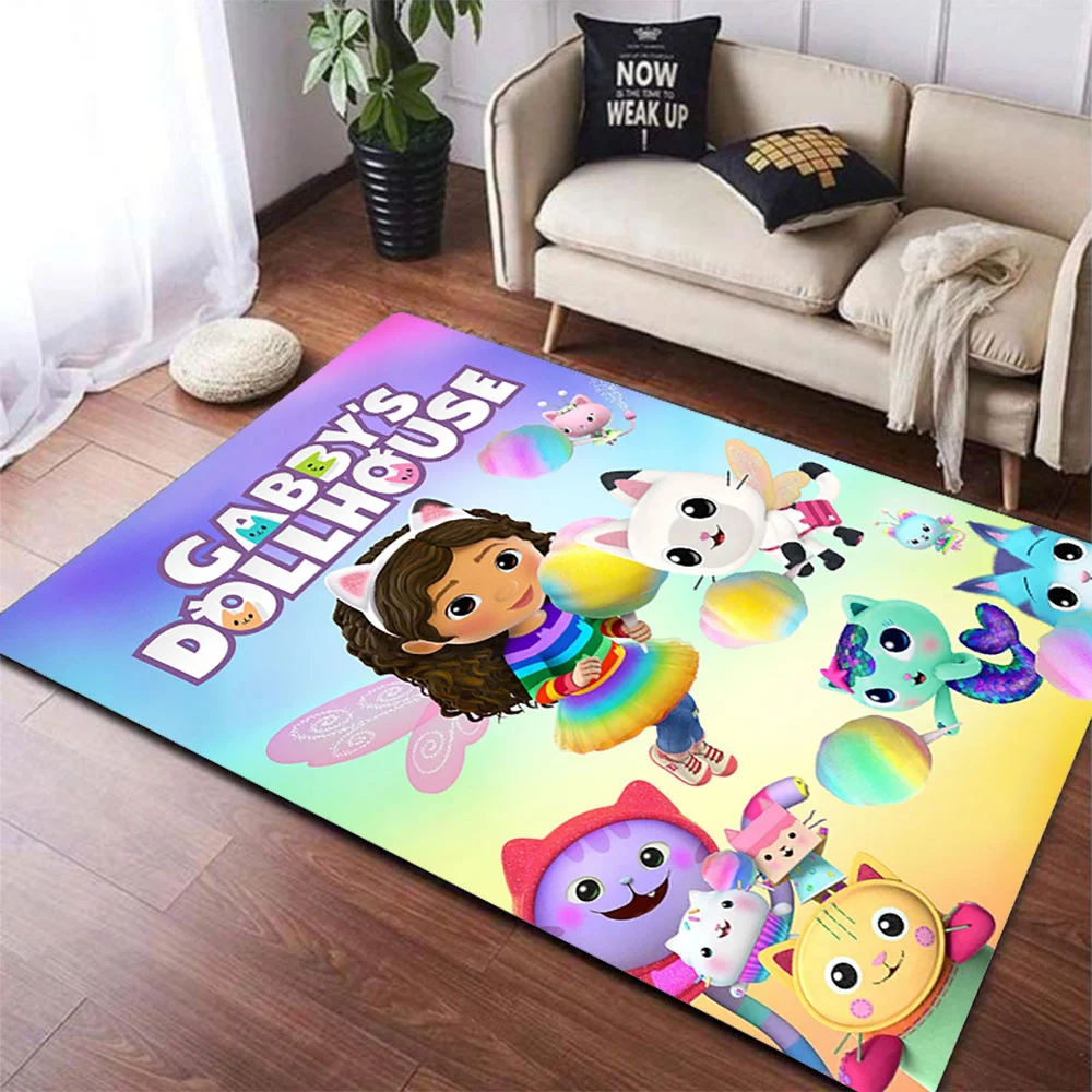 

Gabbys Dollhouse Cartoon Carpet Cute Kawaii Aldult Area Rug Living Room Bedroom Rugs Door Mat Decoration Rug Home Room Decor