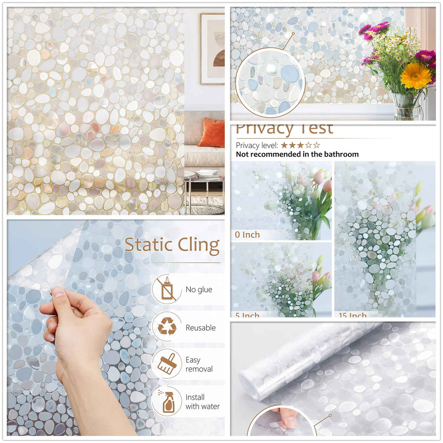 Rainbow Window Film prywatność ochrona UV witraż Vinyl do domu statyczne przylgnięcie samoprzylepne matowe dekoracyjne naklejki okienne 5 Rainbow Window Film prywatność ochrona UV witraż Vinyl do domu statyczne przylgnięcie samoprzylepne matowe dekoracyjne naklejki okienne 5