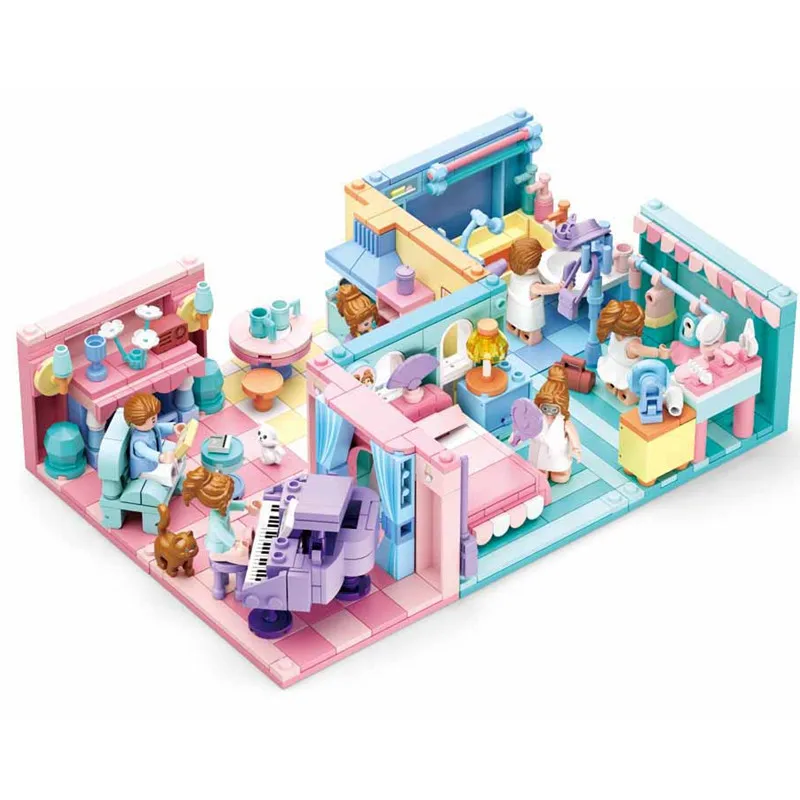 

SLuban MINI Hand-Made 6 IN 1 Set Girl Building Blocks Play House Building Blocks Children's Educational Toys for Childs Gifts