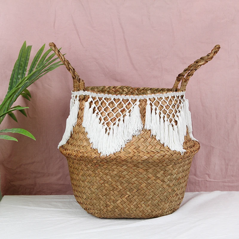 

Bathroom Pot For Basket Seagrass Picnic Toys Pets Woven For Seagrass Basket Plant Panier Wicker Osier Basket Organizer Laundry