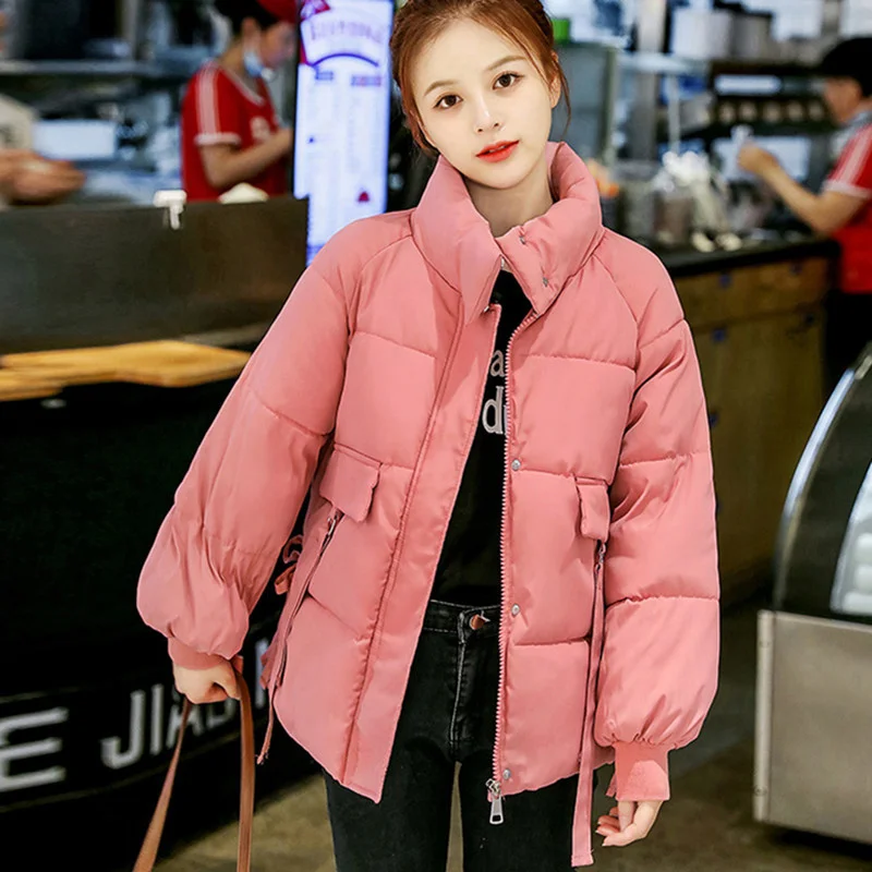 

Куртка женская зимняя пуховая, модная теплая пуховая куртка для подростков, парка укороченная пушистая с хлопковой подкладкой для девушек ...