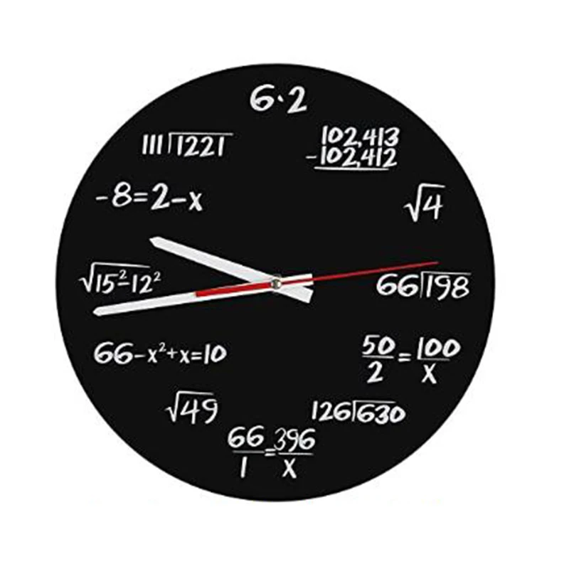 

Математические настенные часы, математические формулы, часы-викторины в черном и белом цветах, уникальные математические детали для дома и офиса