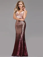 mermaid sparkle sexy prom formal evening dress v neck back sleeveless floor length sequined with sequin 2022 illusion sleeve