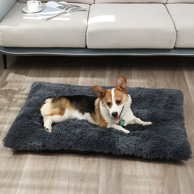 

Warm Dog Pad Bed Soft Long Plush Kennel Bed For Pet Deep Sleep Comfortable Small Large Dogs House Bed Mat Washable Pet Suppliers