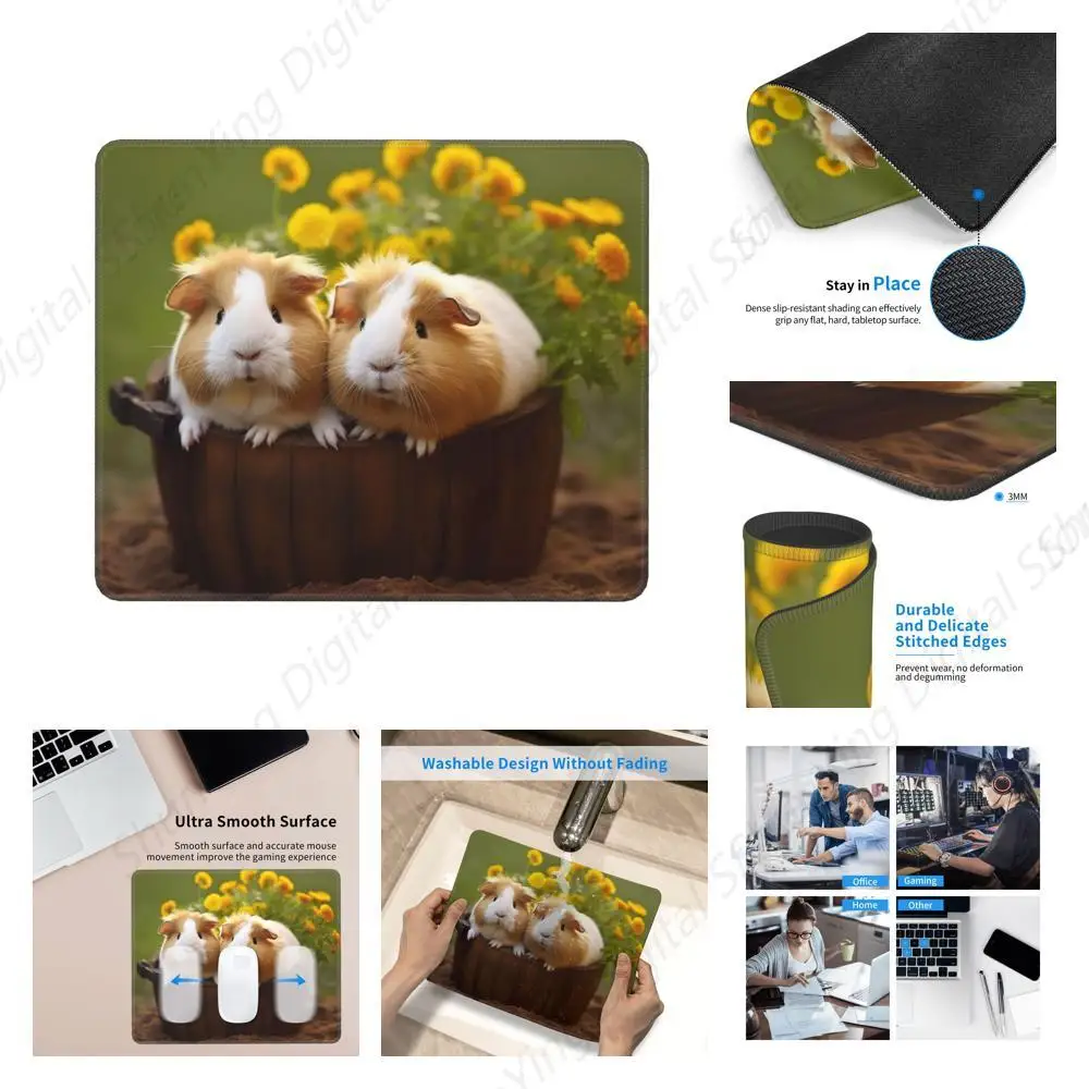 Коврик для мыши любителей морской свинки моющийся противоскользящий коврик