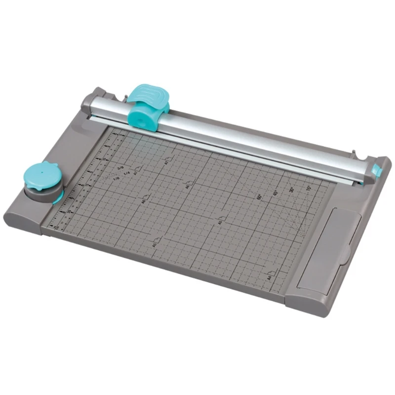 Paper Cutter with Storage Case Paper Trimmer 5-in-1 Cutting Patterns Replaceable Portable 10 Sheet Capacity