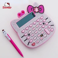 sanrio hello kitty has a sound without fading button pronunciation with diamond computer pink cute girl special calculator