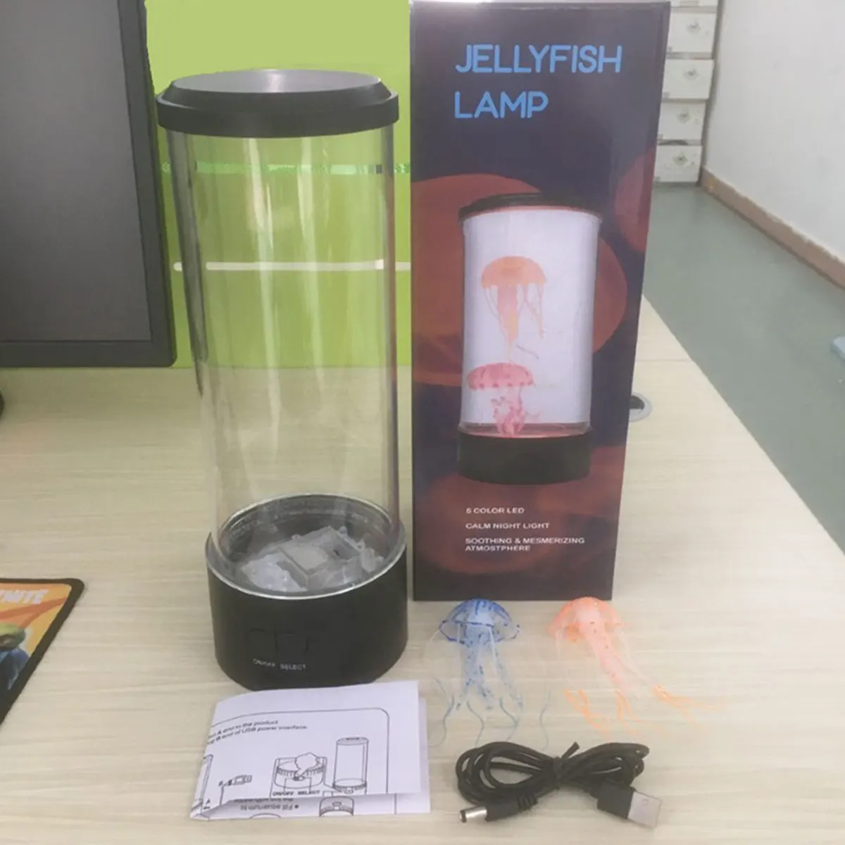 

NEW LED Jellyfish Lamp DV5C 500mA USB/Battery Powered Electric Jellyfish Tank Night Light Color Changing Fantasy Mood Light