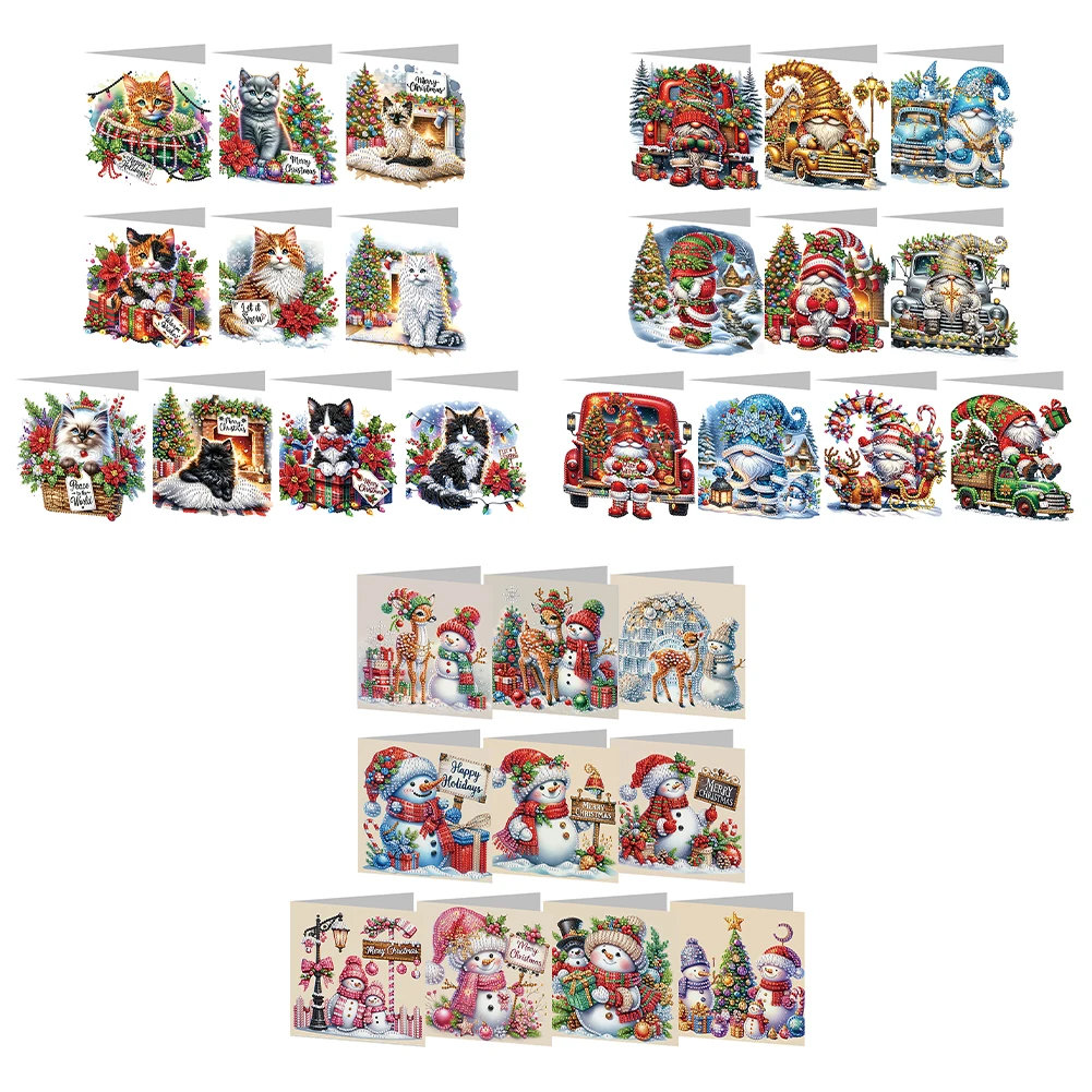 10 шт. набор открыток для рисования со стразами и гномом алмазная живопись