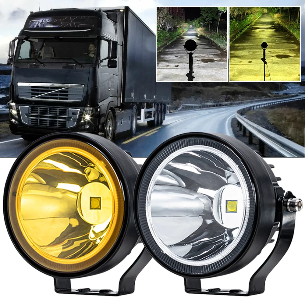 

4-inch Round LED Spot Light Ultra-Bright 12-48V Headlight Fog Lamp Reversing Lamp Driving Work Light for Motorcycle Cars Trucks