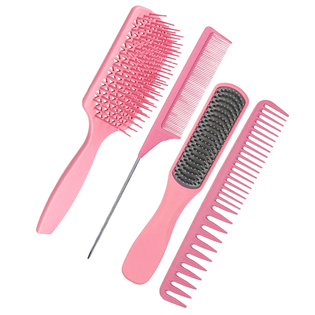

4 Pcs Ladies Suits Massage Comb Set Hair Barber Accessories Hairbrush Salon Abs Miss