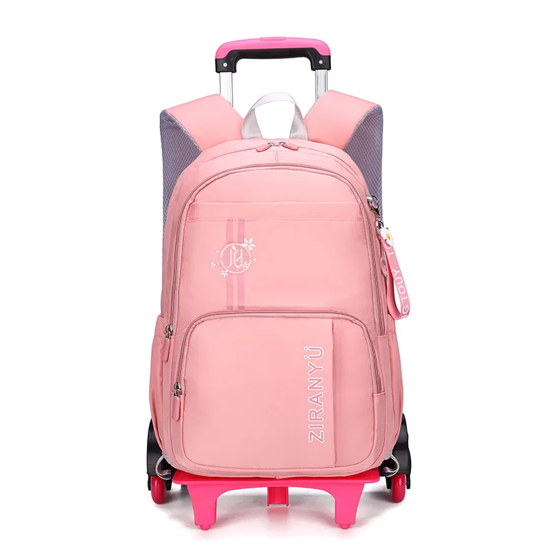 Student School Bag Rolling Backpack Kids Trolley Bag for Girl School Backpack Large-capacity Child Waterproof Wheeled Bag