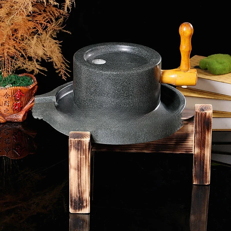 Гранитный ручной шлифовальный каменный мельница рама мельницы для муки домашняя