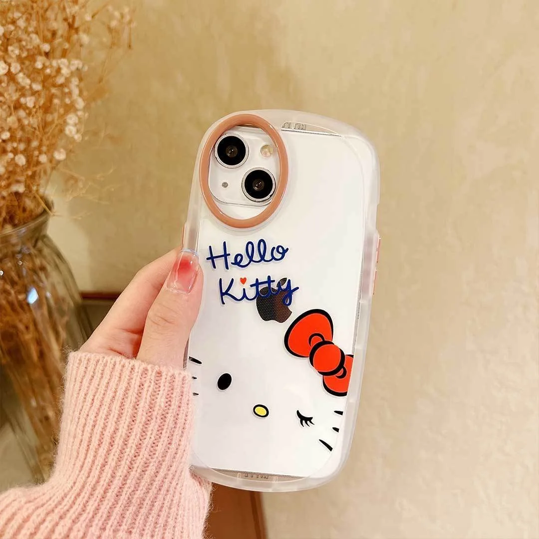 

Sanrio Hello Kitty Melody Cartoon Transparent Soft Phone Cases For iPhone 13 12 11 Pro Max XR XS MAX X Girl Anti-drop TPU Cover