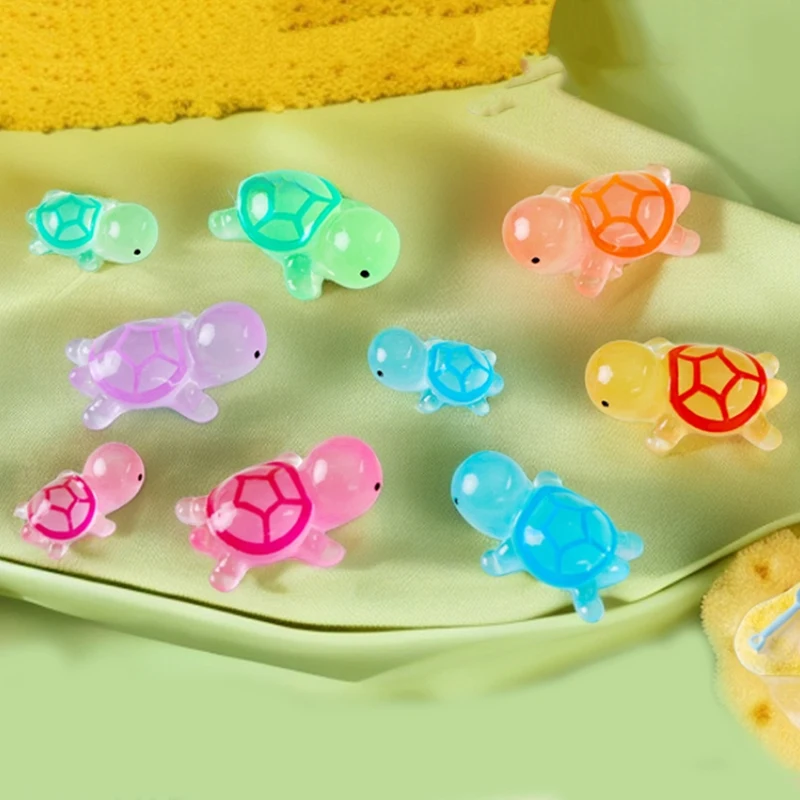 10 шт. светящаяся Мини-черепаха домашний декор ландшафтные полимерные поделки