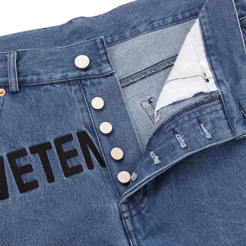 2022 Spring Summer VETEMENTS Brand Men's Straight Lightweight Jeans High Quality Business Casual High Waist Thin Jeans