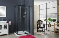 Commercial Premium Corner Entry Easy Sliding Shower Door 10cm Adjustment 6mm Tempered Glass Shower Room