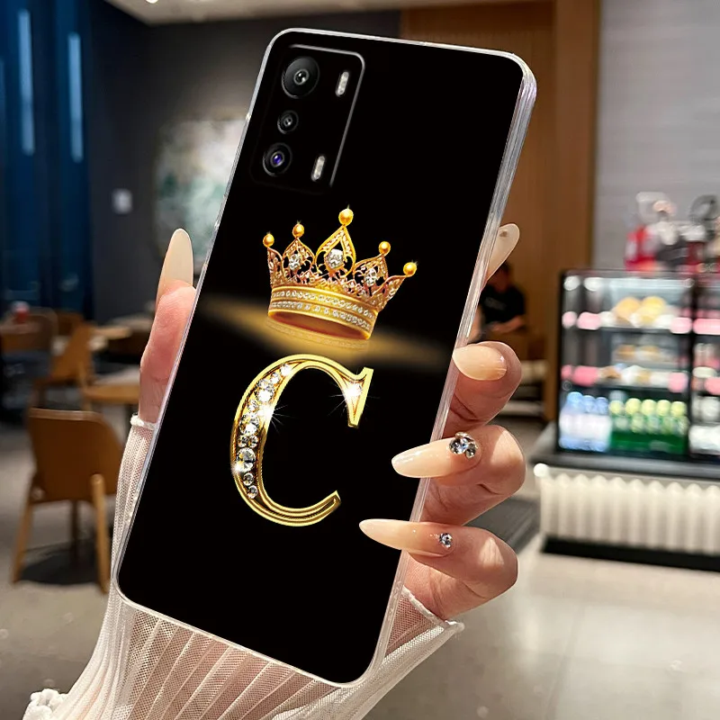 Фото Чехол для Infinix Zero 5G 2022 X6815 X6815B, модный чехол с короной и инициалами, прозрачная мягкая силиконовая задняя крышка из ТПУ №3