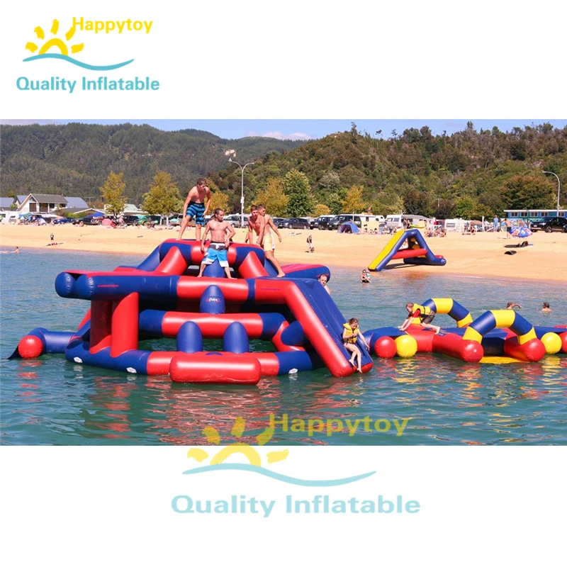 Большая Надувная аквапарк для взрослых плавающая водная игровая площадка