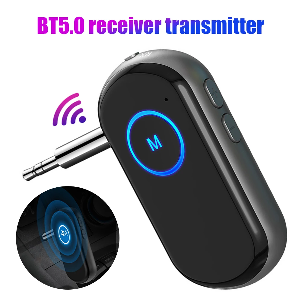 

Car Bluetooth-compatible 5.0 Transmitter Receiver 2 in 1 USB Wireless Adapter 3.5mm Aux For Car Audio TV PC Headphones