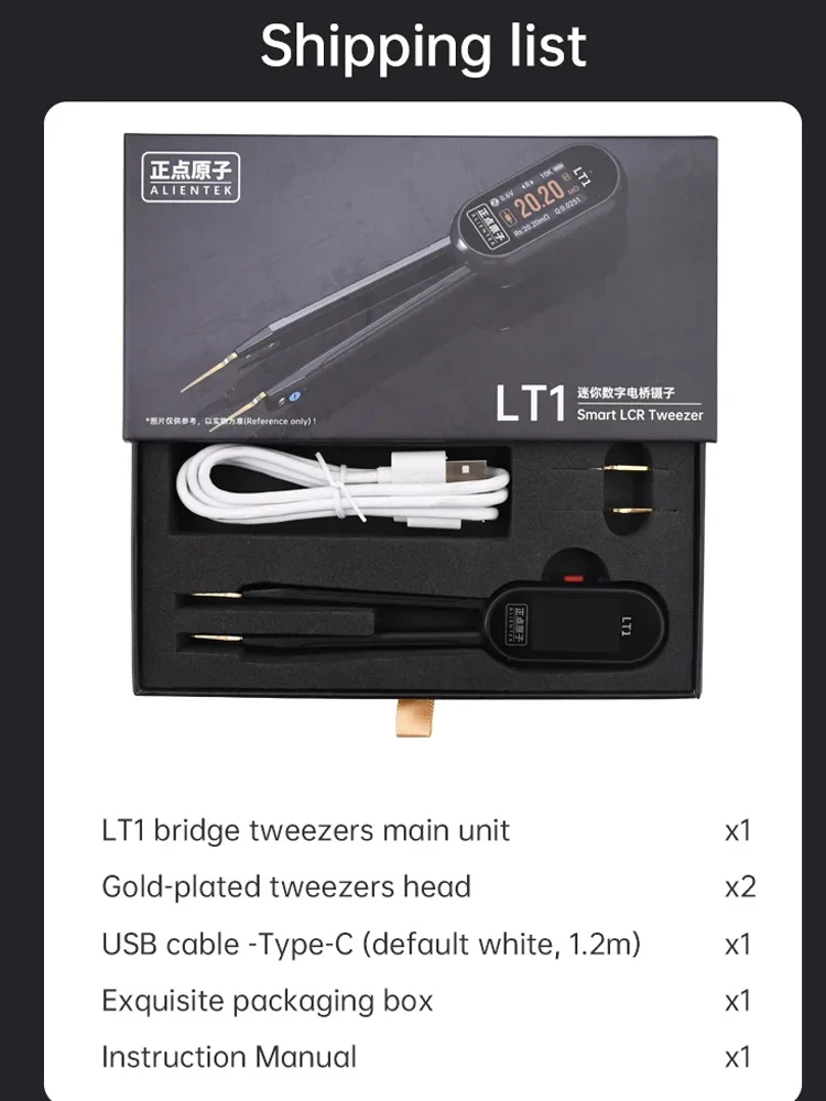 

ALIENTEK LT1 Цифровой мини-пинцет для измерения LCR