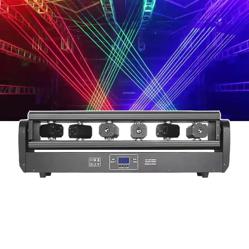 Фото Лазерный световой прибор Price 6 Eyes RGB Full Color Fat Beam DJ Moving Head для ночных клубов и баров №1