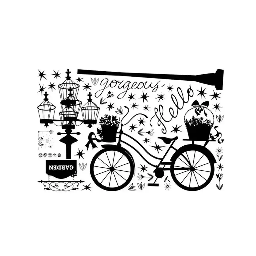 

New style 60x90CM Bike Streetlights Patterns Children Room Wall Stickers Tattoo Removable Self-adhesion Wall Decal