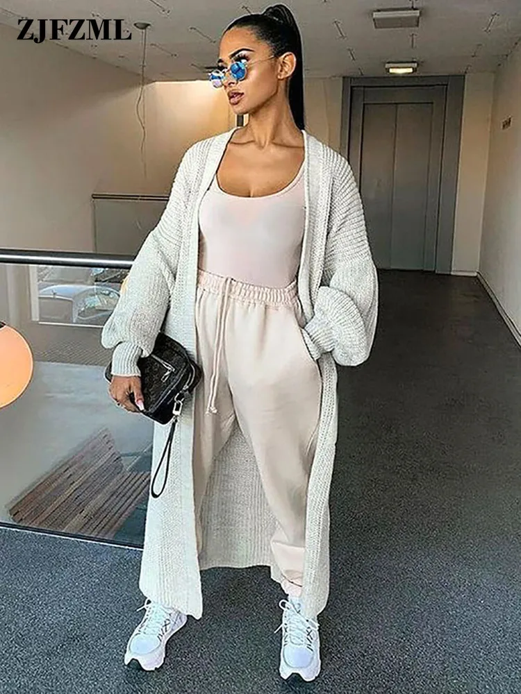 Кардиган женский вязаный с длинными рукавами-фонариками Осень-зима |