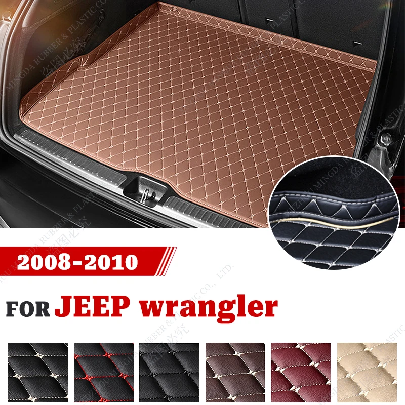 

Высококачественный кожаный коврик для багажника автомобиля для JEEP Wrangler 4-дверный 2008 2009 2010 пользовательские автомобильные аксессуары для украшения интерьера автомобиля