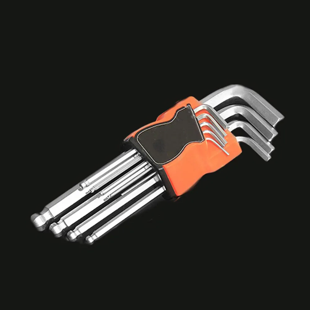 

9pcs Double-End Screwdriver Wrench Set Chrome Vanadium Steel Ball End Hexagon Key 1.5mm-10mm Sizes For Repairing Hand Tools