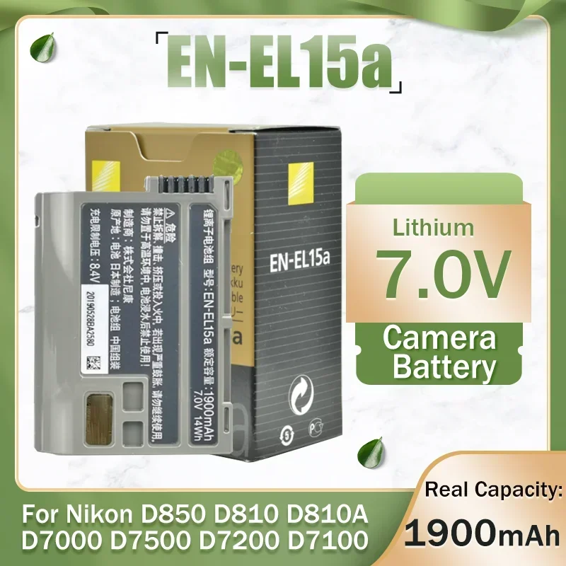 EN-EL15A ENEL15A EN EL15A 7 0 В 1900 мАч литиевая батарея для камер Nikon D850 D7000 D600 D810 D750 D610 D7500 D7200 MH-25