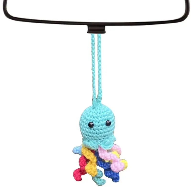 

NEW Cute Octopus Crochet Car Pendant Hangings Crochet Decor For Car Automobile Ornament Rear View Mirror Hangings Accessories