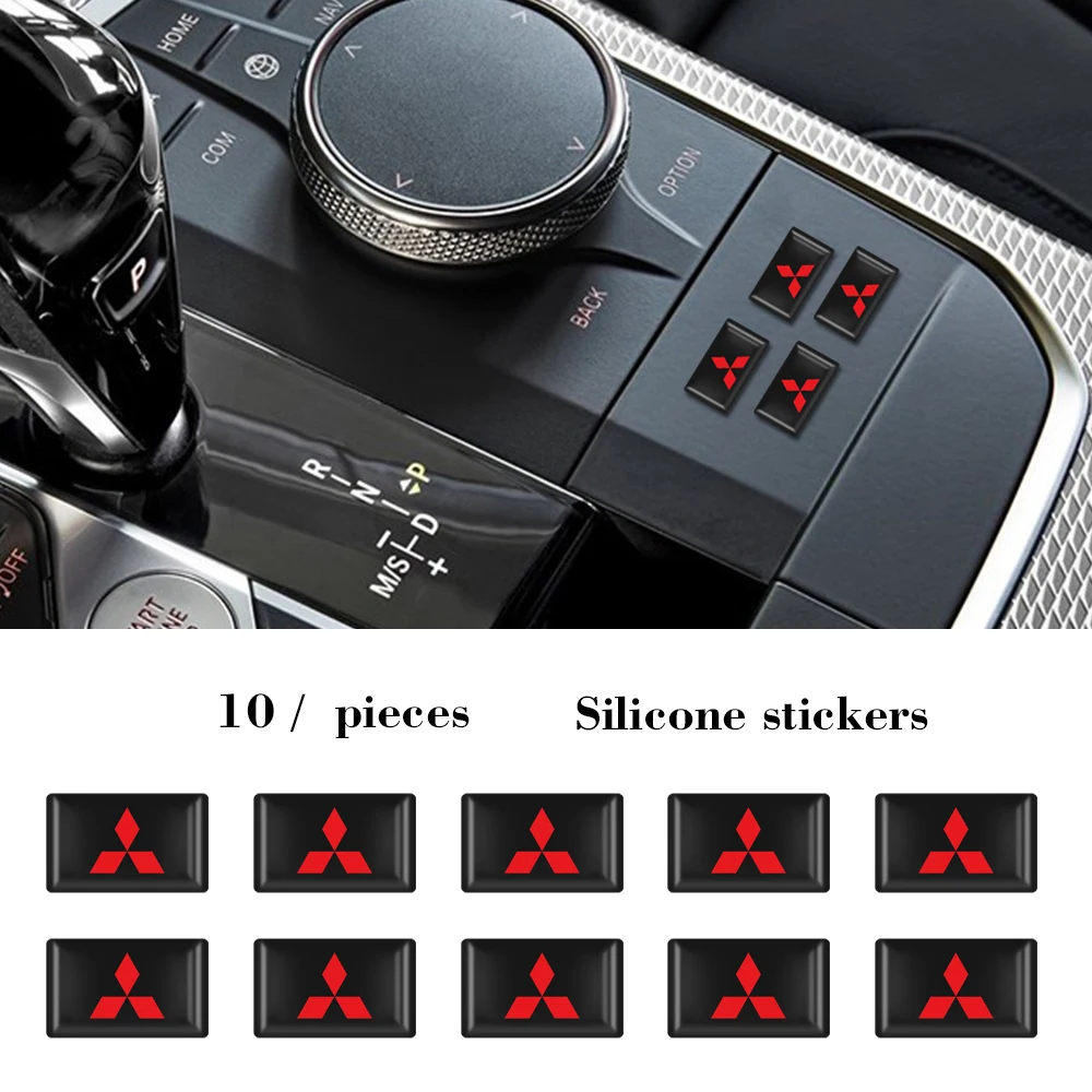 

10PCS Car Epoxy Resin Sticker Waterproof Emblem Badge Decals Auto Styling For Mitsubishi ASX Lancer Pajero Outlander L20 3 EXO