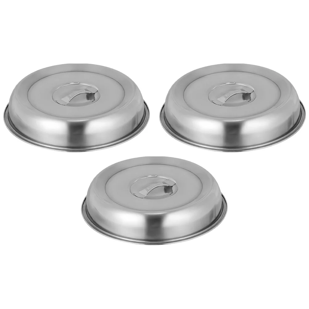 

3 Pcs Stainless Steel Food Dome Cover Protecting Steak Kitchen Covers Household