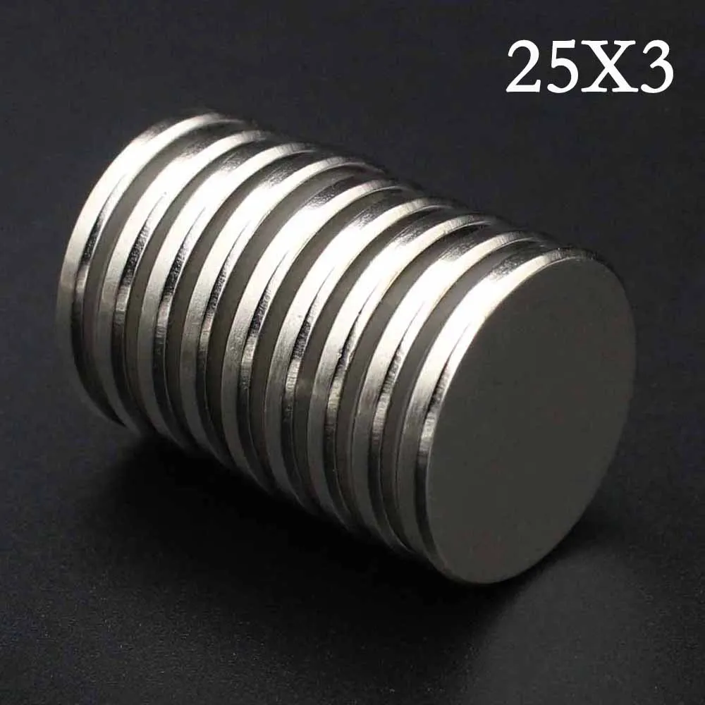 

5/8/12/20/25 Pcs Round Magnets 25x3 Neodymium Magnet 25mm x 3mm N35 NdFeB Super Powerful Strong Permanent Magnetic imanes Disc