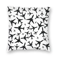 cushion cover random airplane pattern sofa decoration aviation fighter pilot square pillow case 40x40