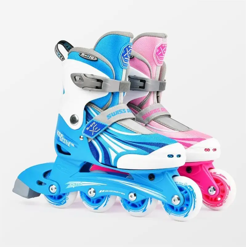

Semi-Soft Adjustable Inline Skates for Young Beginners - 70mm 80A for 3-6-12 Year Old, Breathable, Impact Resistant