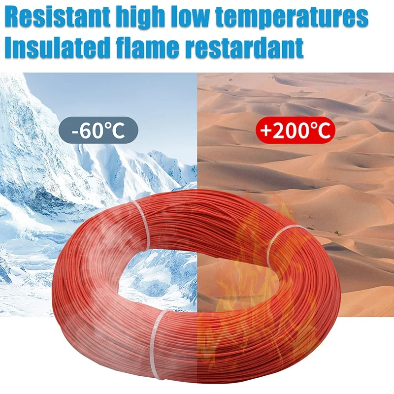 1 ~ 50 м Мягкий силиконовый кабель Красный Черный 30 26 24 22 20 18 16 14 12 10 8 AWG Автомобильная