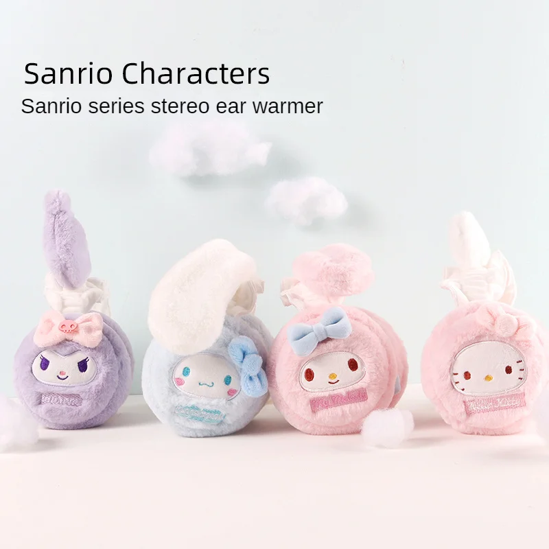 

Sanrioed Minisoed My Melody Kuromi Cartoon Plush Ear Warmer Ins Girl Heart Kawaii Cold-Proof and Warm-Keeping Holiday Gifts